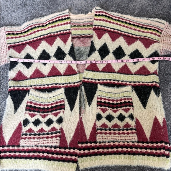 Raj Women's Boho Tribal Aztec Southwestern Open Front Cardigan Sweater One Size - Picture 7 of 8